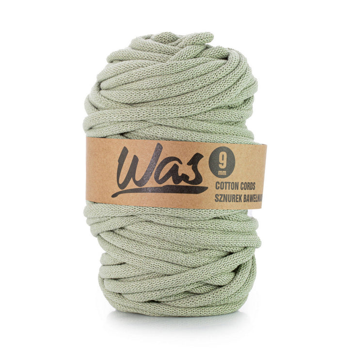 WAS, cordon en coton avec âme en polyester, tressé, 9mm, 50m, vert olive