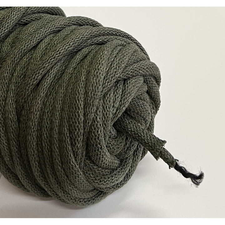 WAS, cotton cord with polyester core, braided, 9mm, 50m, khaki