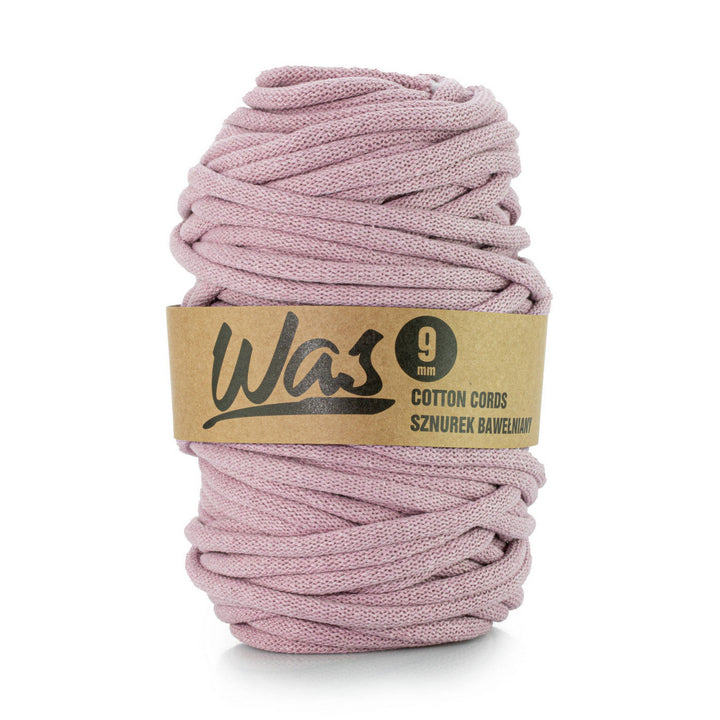 WAS, cotton cord with polyester core, braided, 9mm, 50m, dirty pink