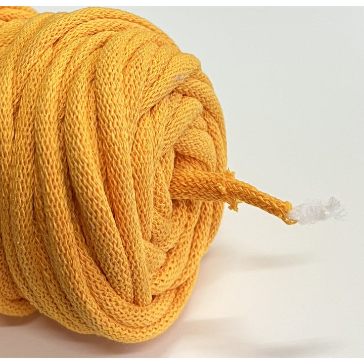 WAS, cordon en coton avec âme en polyester, tressé, 9mm, 50m, jaune foncé