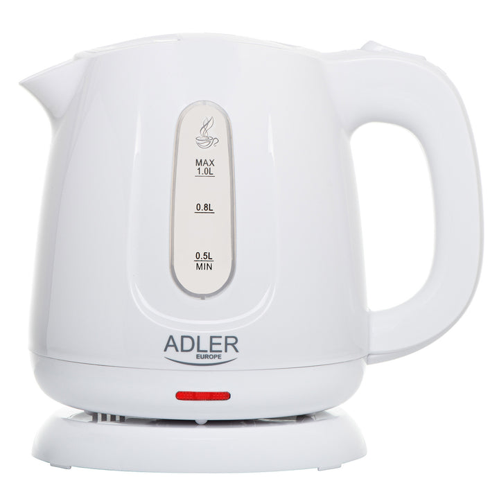 Adler AD 1373 Electric Kettle, Capacity 1L, Power 850W, White, Water Boiler Portable with Auto Shut-off