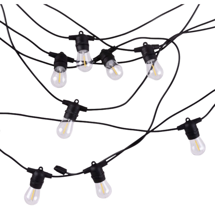 EcoLight Solar LED String Lights - 10 E27 Bulbs, 2700K Warm White, Model EC20088