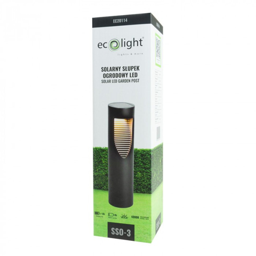 EcoLight LED poteau de jardin, solaire, 4000K, IP54, SSO-3