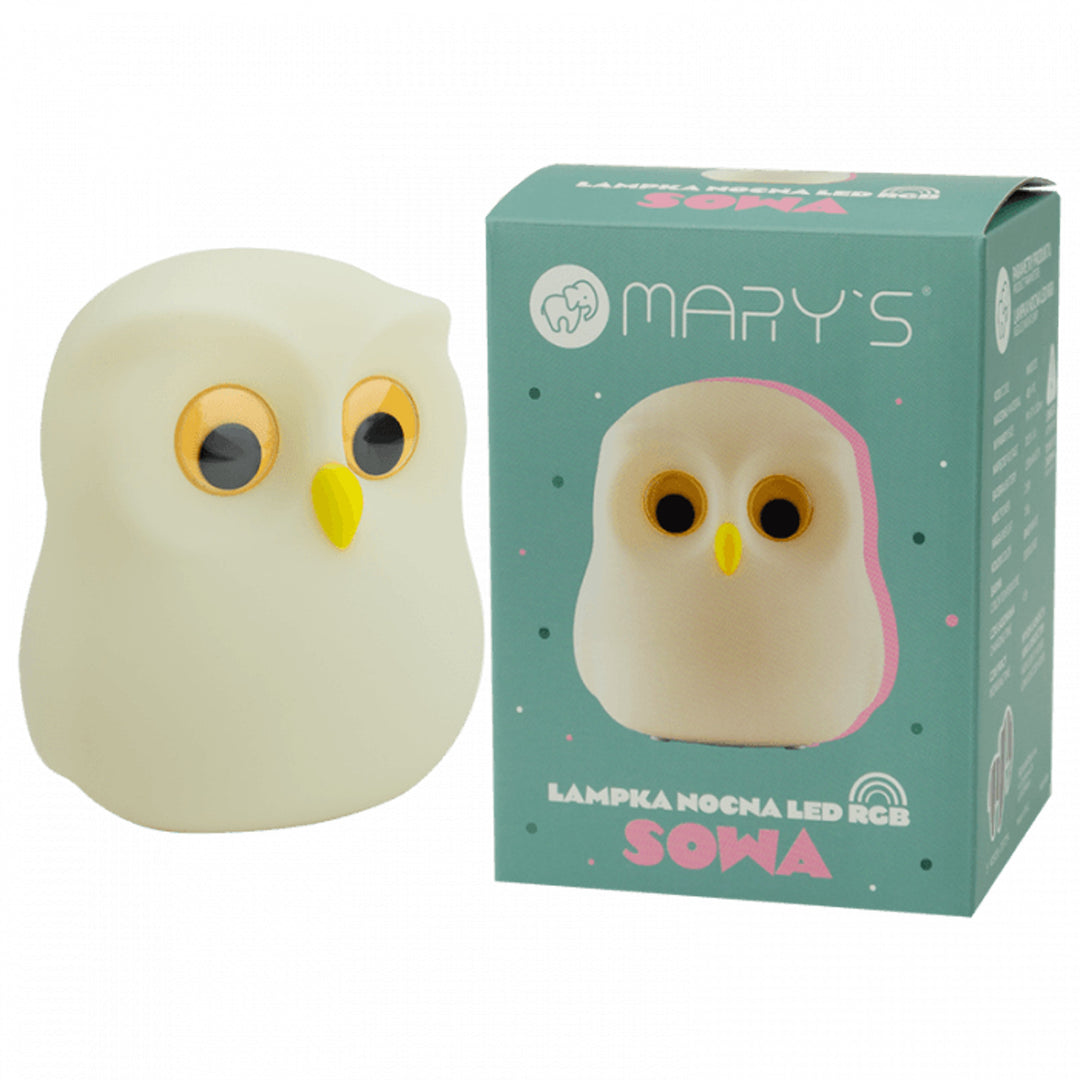 Mary's Children's Night Light - Owl Design, 3000K Warm White, RGB, USB Powered, Model MW20725