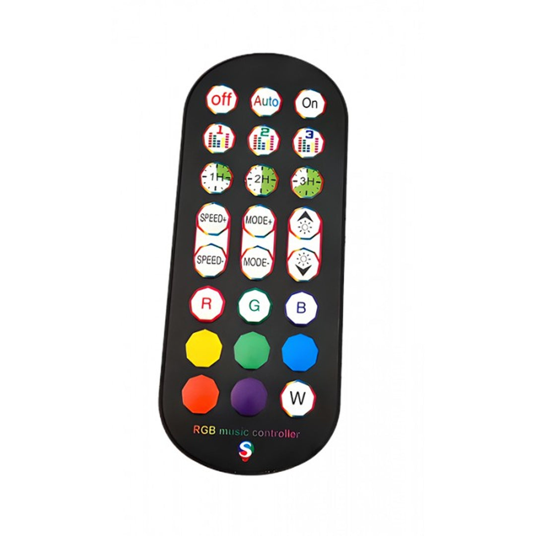 EcoLight Lámpara de pie, Iluminación LED RGB, Función de música, USB, Control Tuya, Mando, Color negro, EC20546