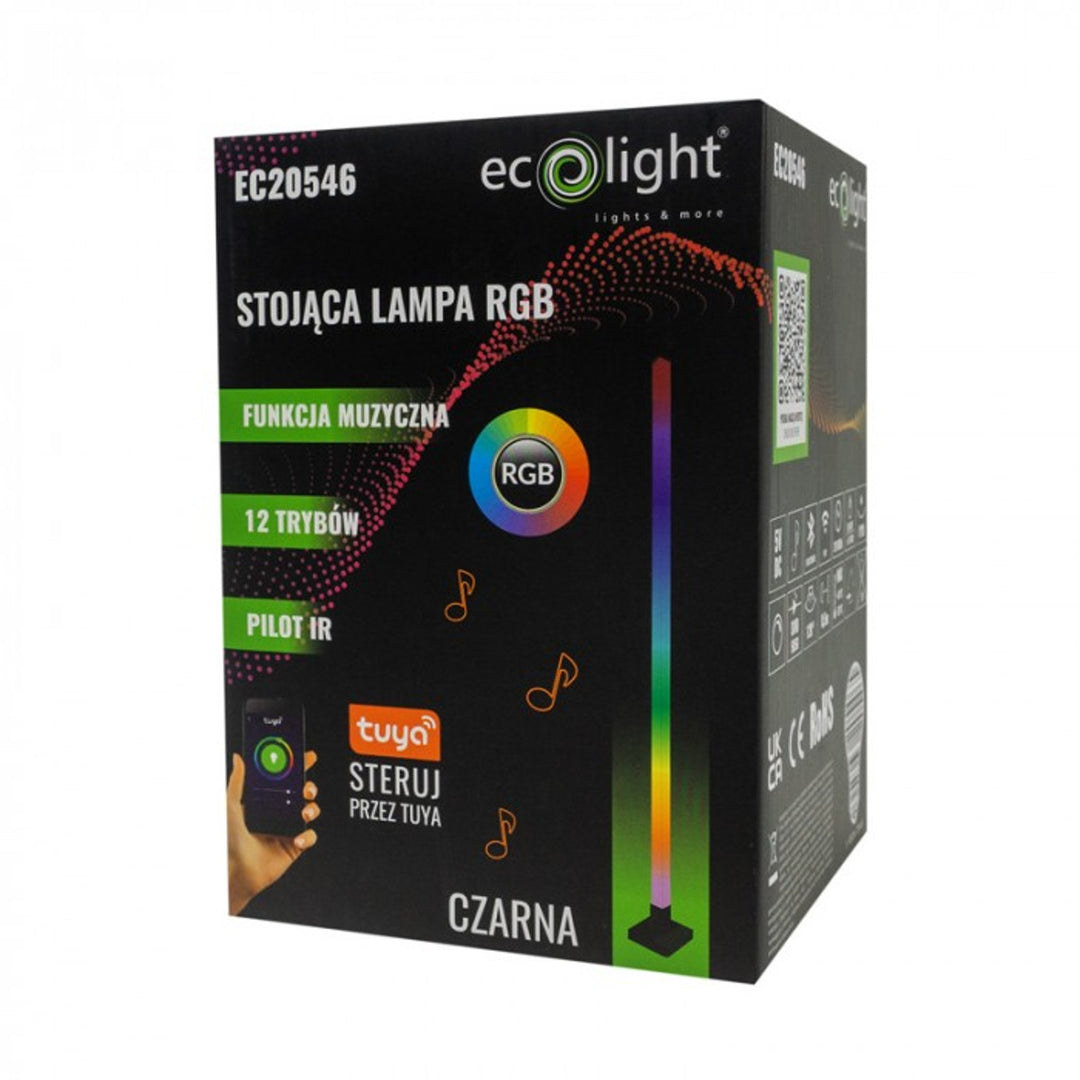 EcoLight Stehleuchte, LED RGB, Musikfunktion, Tuya, schwarz, EC20546