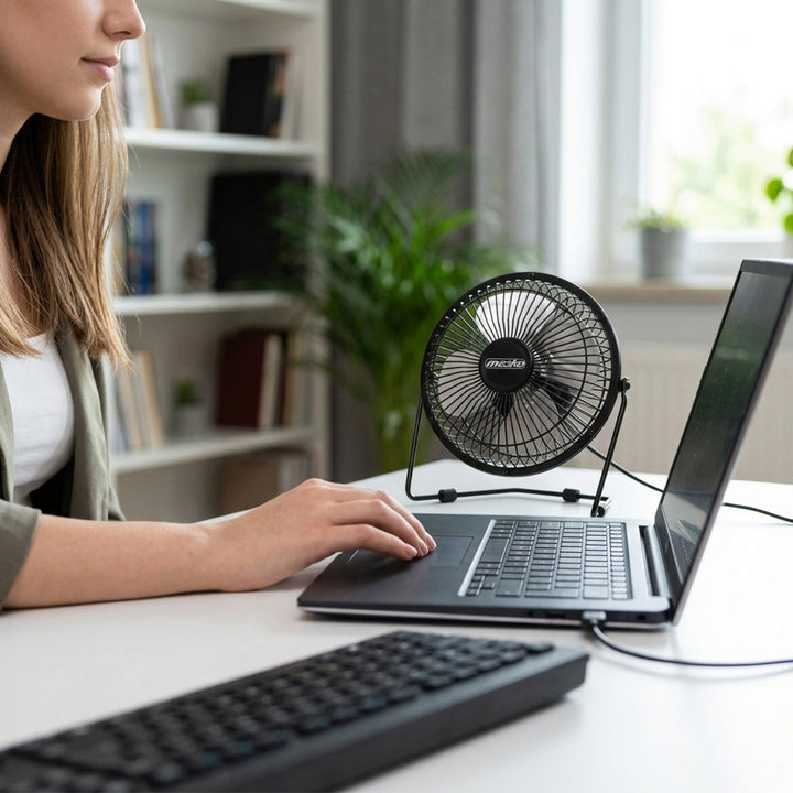 Mesko Desk Fan, 15 cm diameter, USB-powered, vertical oscillation, MS 7322