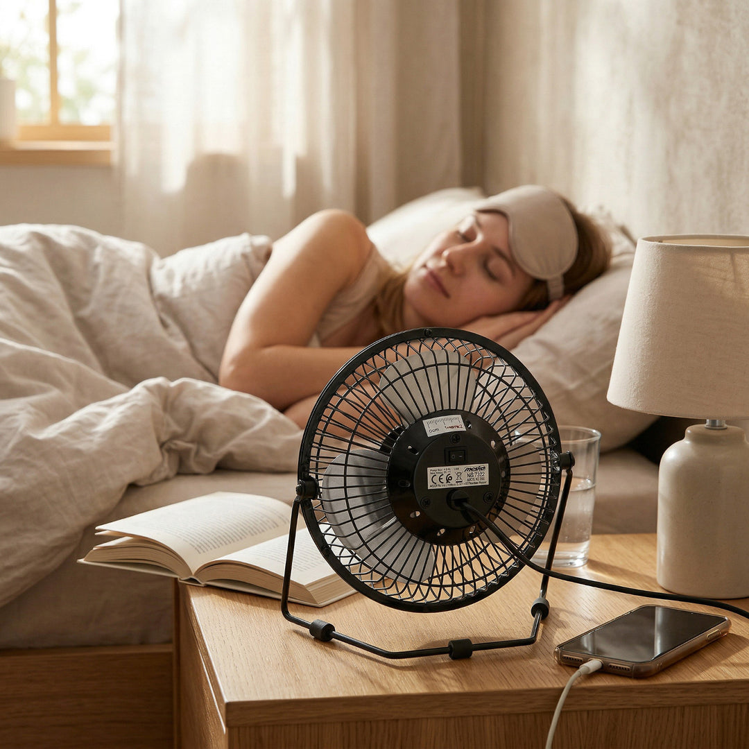 Mesko Desk Fan, 15 cm diameter, USB-powered, vertical oscillation, MS 7322