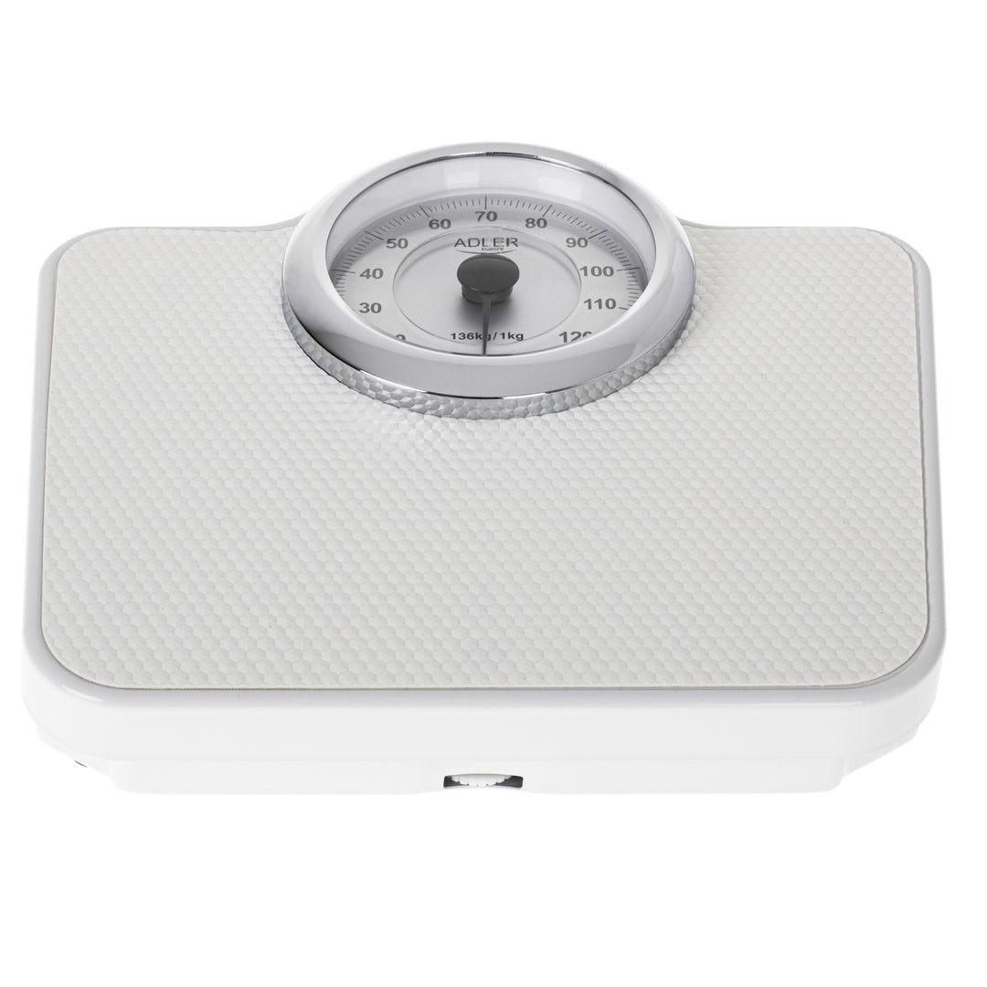 Adler AD 8180 Mechanical Bathroom Scale, 136 kg Capacity, White