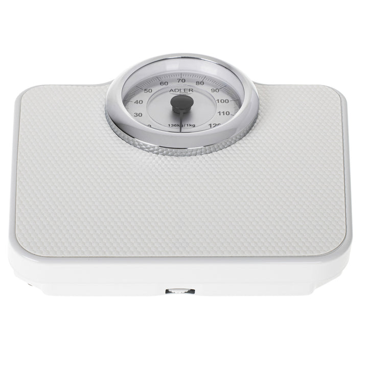 Adler AD 8180 Mechanical Bathroom Scale, 136 kg Capacity, White