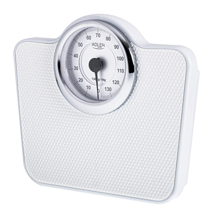 Adler AD 8180 Mechanical Bathroom Scale, 136 kg Capacity, White