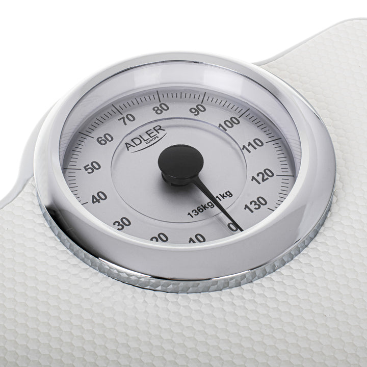 Adler AD 8180 Mechanical Bathroom Scale, 136 kg Capacity, White