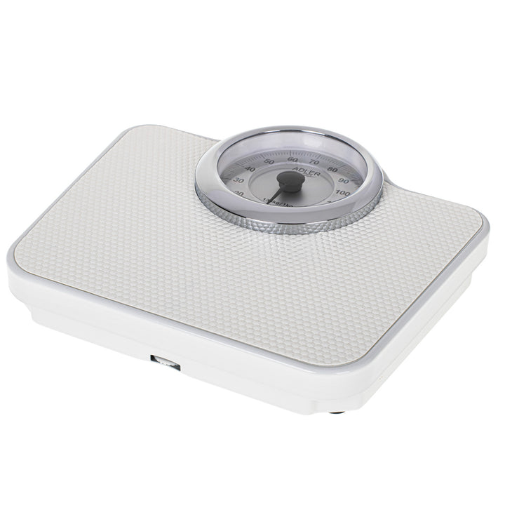 Adler AD 8180 Mechanical Bathroom Scale, 136 kg Capacity, White