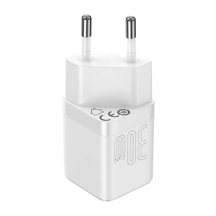 Baseus fast network charger, 30W, USB-C, white, GaN3