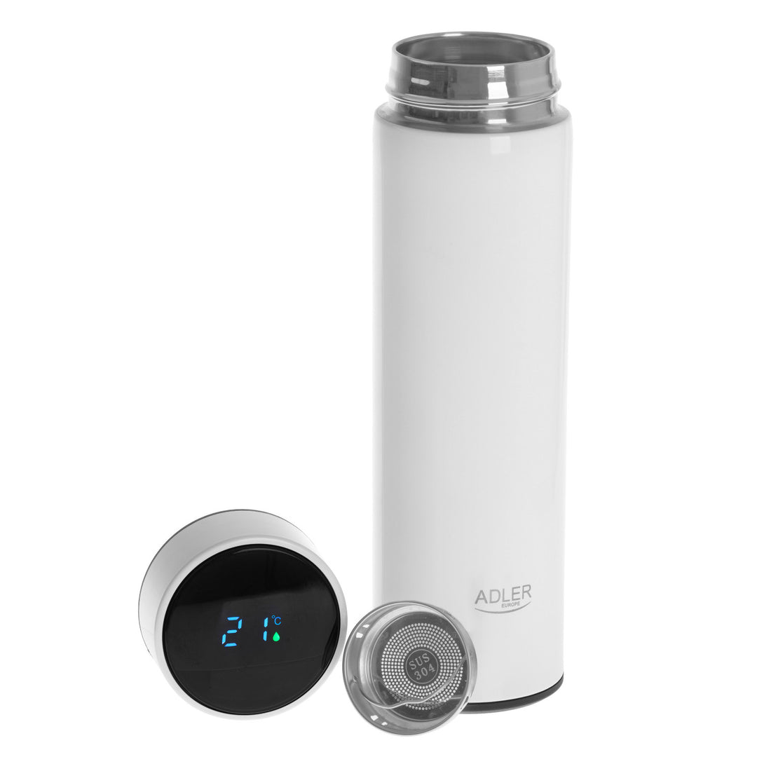 Adler thermos flask, LED touchscreen display, 473 ml capacity, white, AD 4506