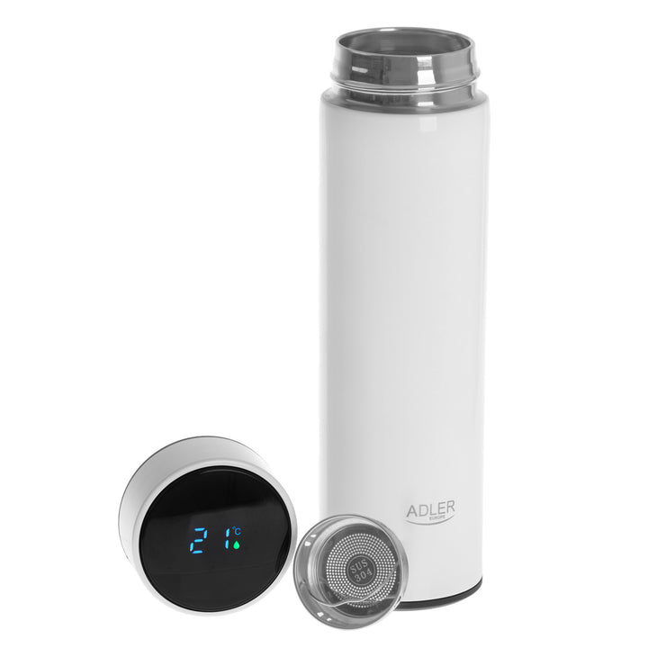 Adler thermos flask, LED touchscreen display, 473 ml capacity, white, AD 4506