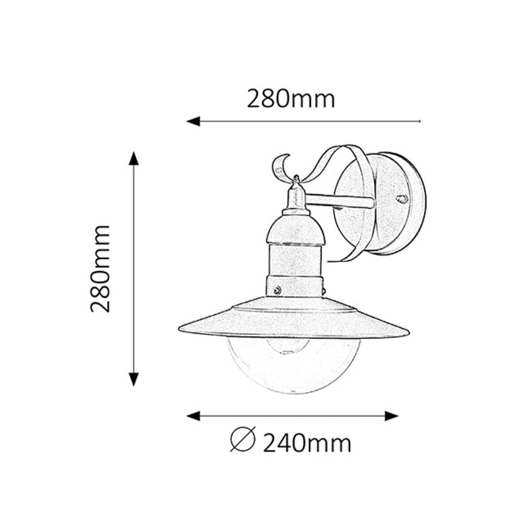 Rabalux wall lamp, outdoor, IP44, E27, max 60W, green, Oslo