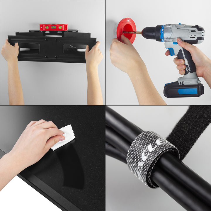 Maclean TV Mount, max VESA 400x400, 32-75", 50kg, horizontal and vertical angle adjustment, profile 80-380mm, black, MC-788