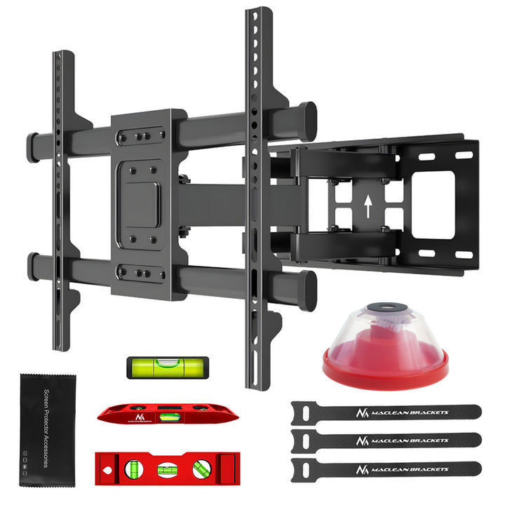 Maclean TV Mount, max VESA 600x400, 32-85", 60kg, horizontal and vertical angle adjustment, profile 65-390mm, black, MC-789