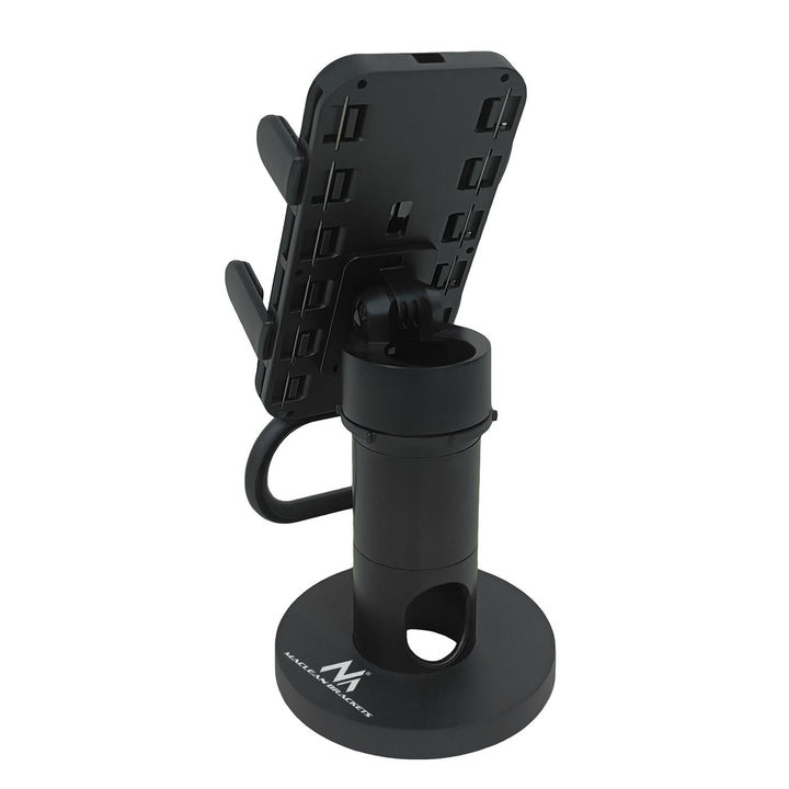 Maclean MC-819 Soporte de Terminal de Tarjeta para Dispositivos POS | Giratorio 90°, Ajuste de Inclinación +45° a -45°, Ancho Ajustable, Gestión de Cables | Montaje de Mesa para Terminales EC