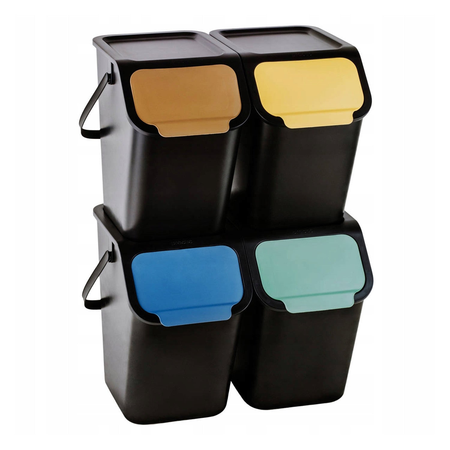 Practic container set, segregation, 4x25l, black, Bini 10100577 ...