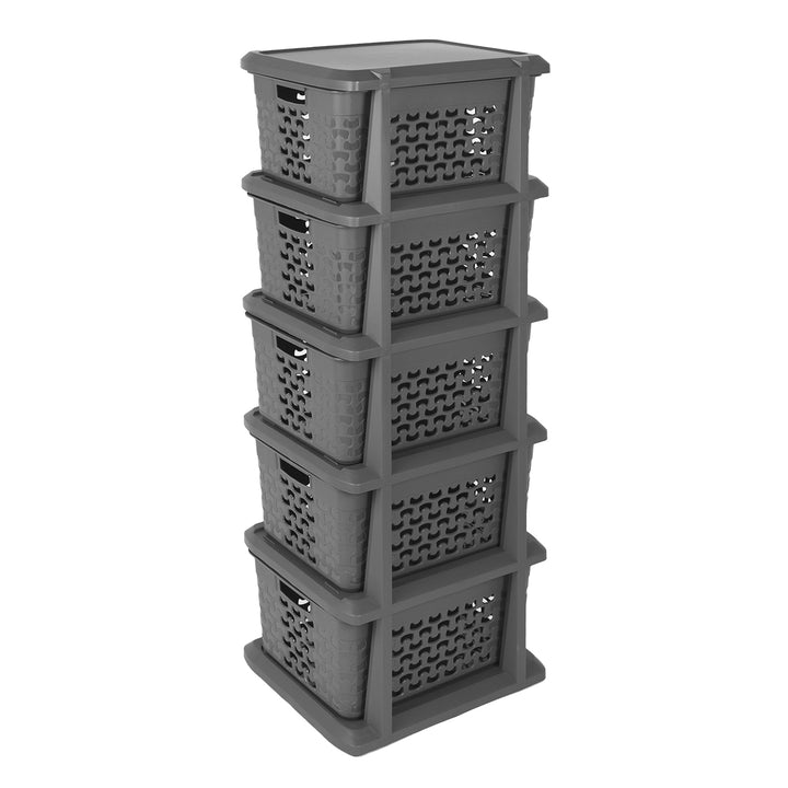 BranQ stand, 5 pull-out baskets, universal, dark gray, Cotton 1785