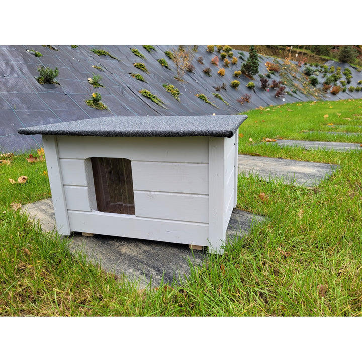 Kennel for dog, cat Woodok, insulated, spruce wood light ash color