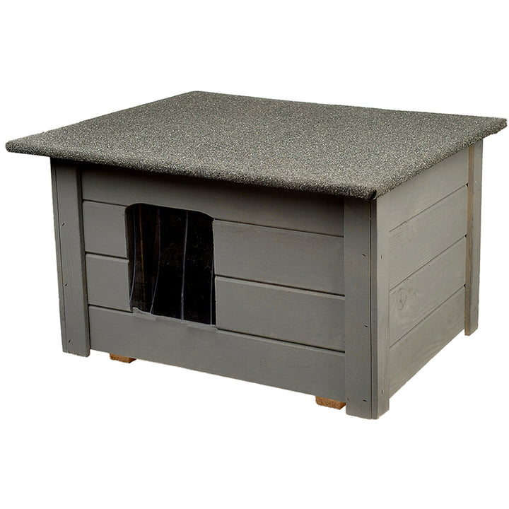 Kennel for dog, cat Woodok, insulated, spruce wood color gray