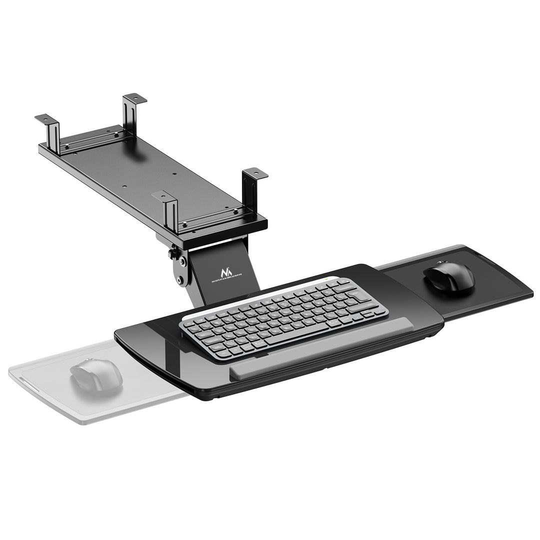 Maclean under-desk keyboard holder, adjustable, max. 5kg, black, MC-156 B