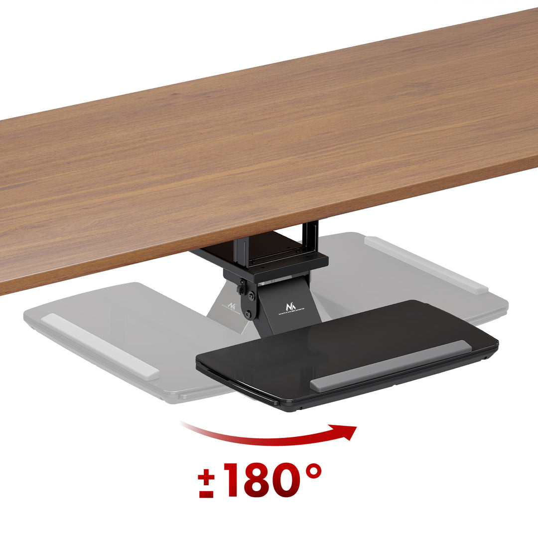 Maclean under-desk keyboard holder, adjustable, max. 5kg, black, MC-156 B