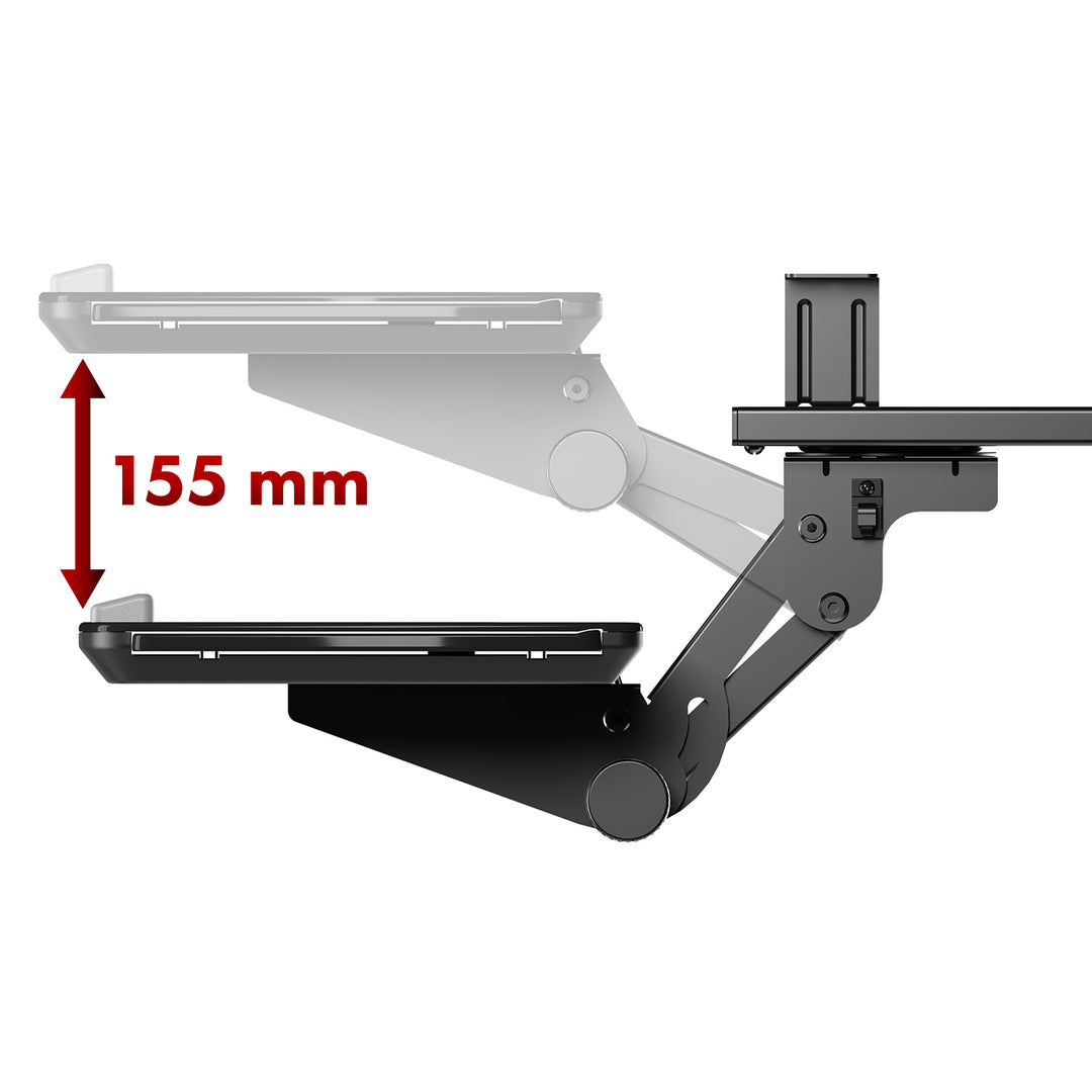 Maclean under-desk keyboard holder, adjustable, max. 5kg, black, MC-156 B