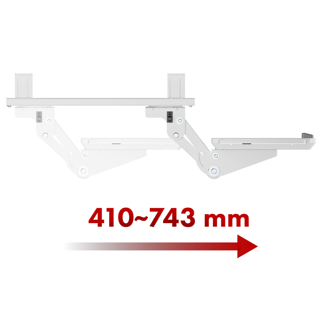 Maclean under-desk keyboard holder, adjustable, max. 5kg, white, MC-156 W