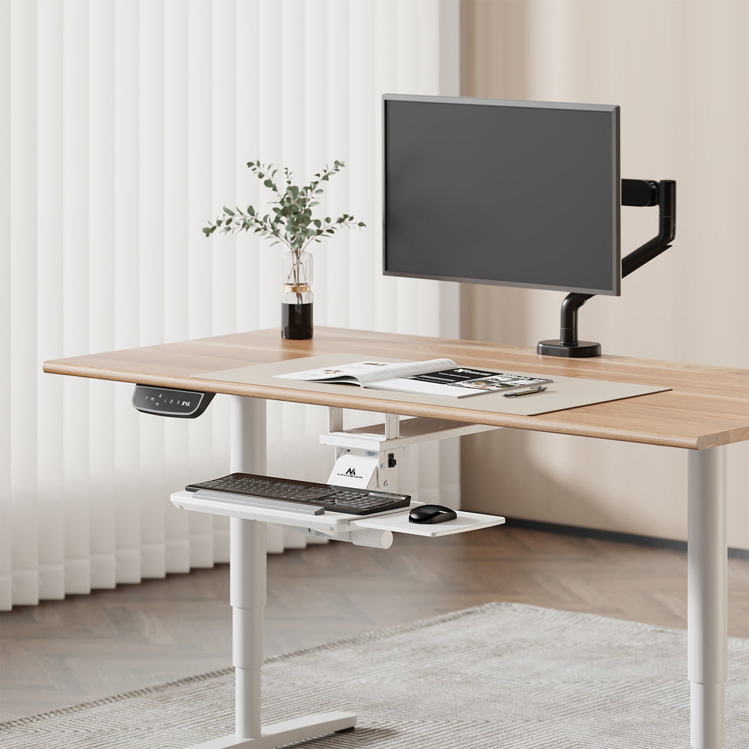 Maclean under-desk keyboard holder, adjustable, max. 5kg, white, MC-156 W