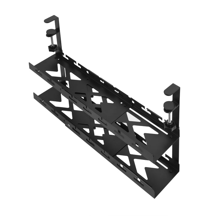 Maclean under-desk cable organizer, max. load 5kg, max. 728mm, 2 levels, black, MC-102 B