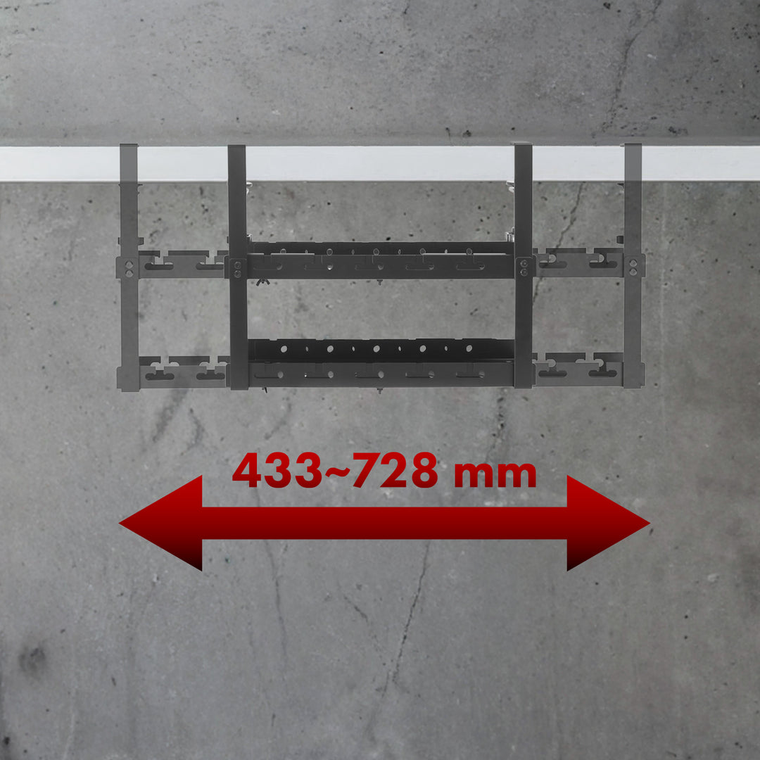 Maclean under-desk cable organizer, max. load 5kg, max. 728mm, 2 levels, black, MC-102 B