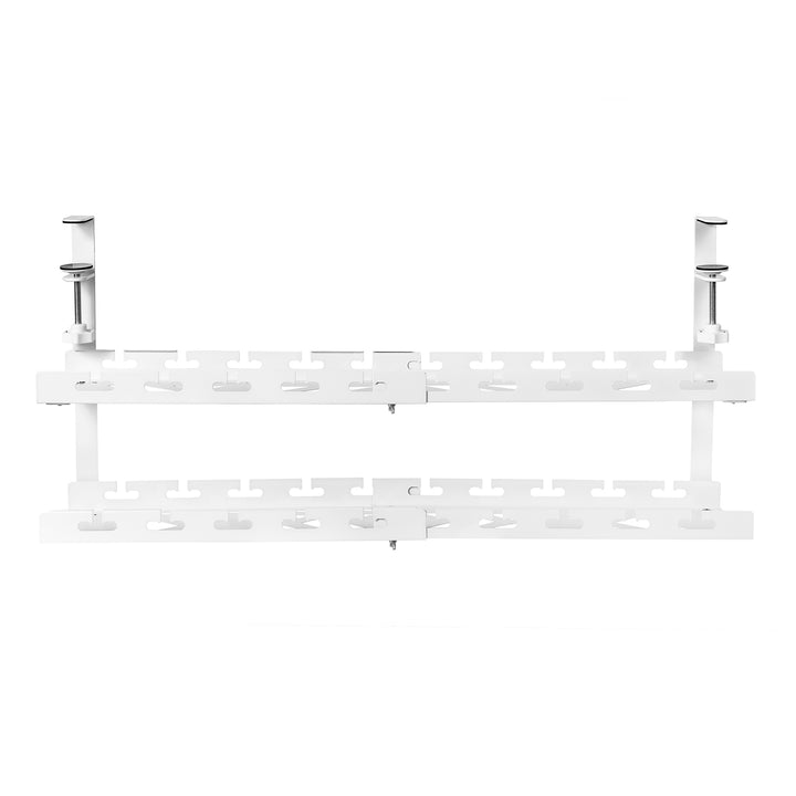 Maclean Untertisch-Kabelorganisation, max. 5kg Belastung, max. 728mm, 2 Ebenen, weiß, MC-102 W