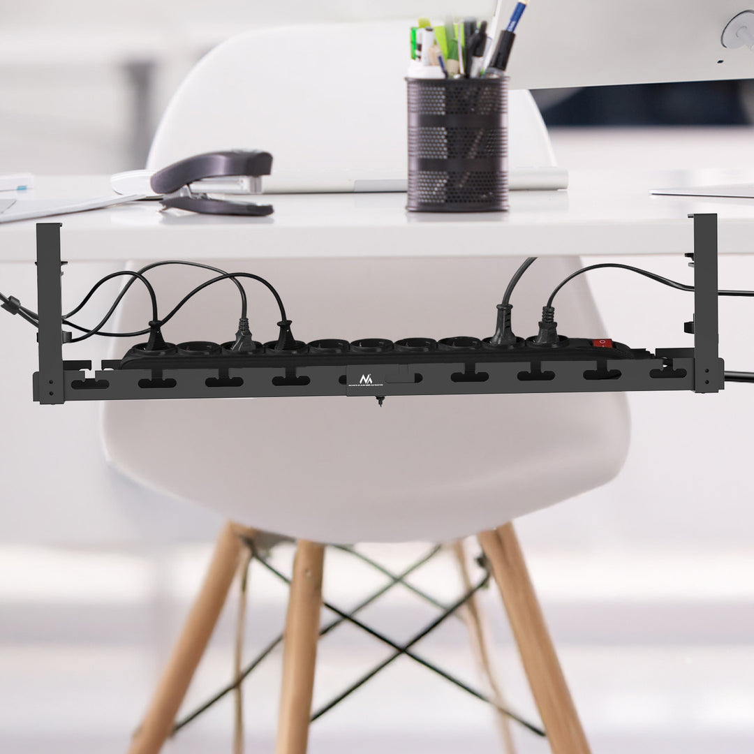 Maclean under-desk cable organizer, max. load 5kg, max. 728mm, black, MC-103 B