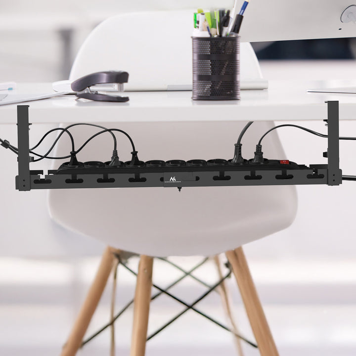 Maclean under-desk cable organizer, max. load 5kg, max. 728mm, black, MC-103 B