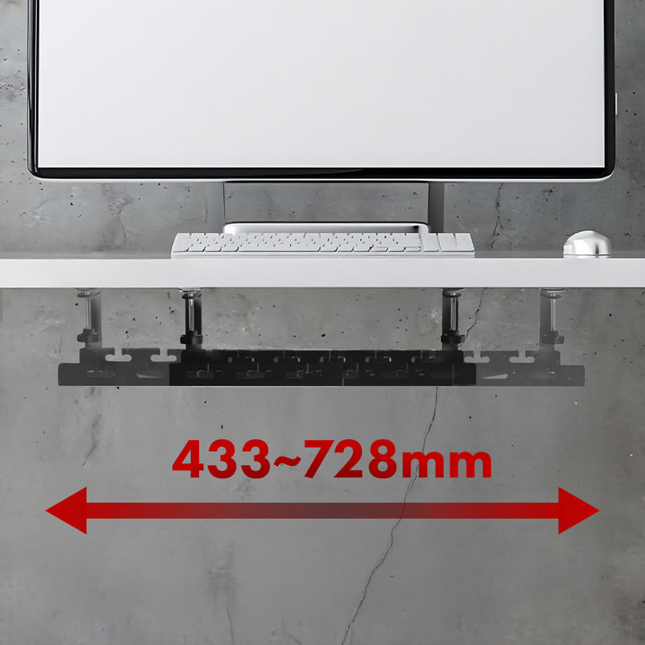 Maclean under-desk cable organizer, max. load 5kg, max. 728mm, black, MC-103 B