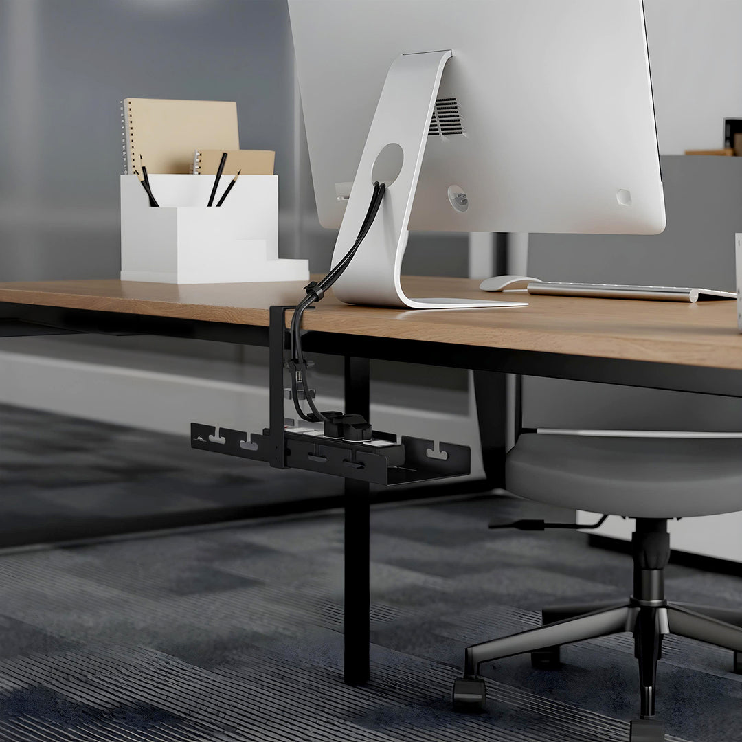 Maclean under-desk cable organizer, max load 5kg, black, MC-105 B