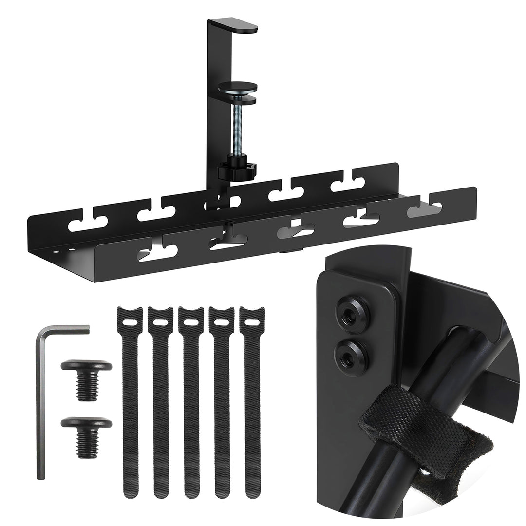 Maclean under-desk cable organizer, max load 5kg, black, MC-105 B