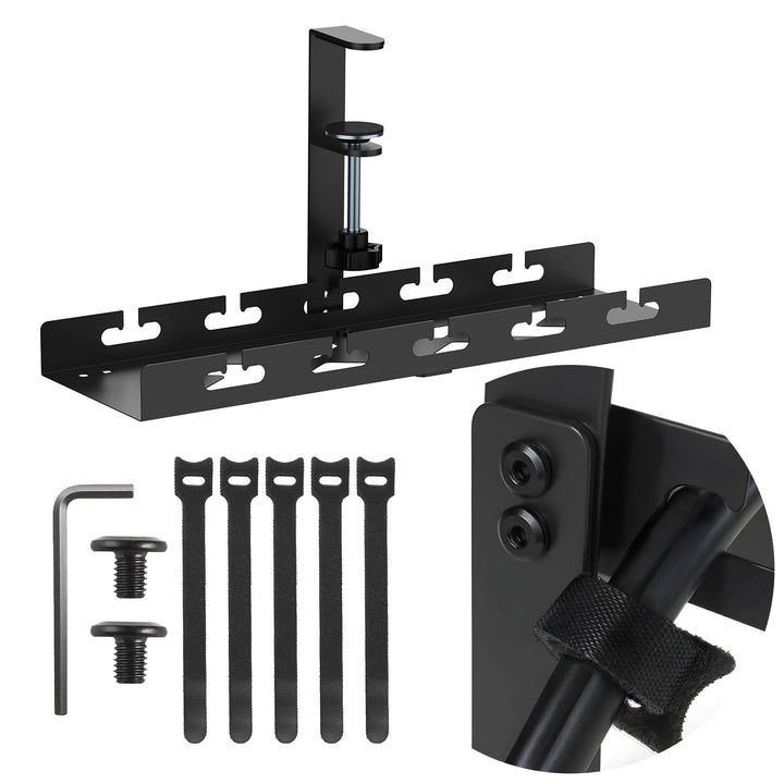 Maclean under-desk cable organizer, max load 5kg, black, MC-105 B