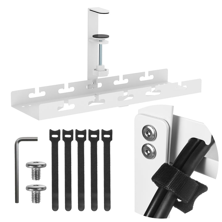 Maclean under-desk cable organizer, max. load 5kg, white, MC-105 W