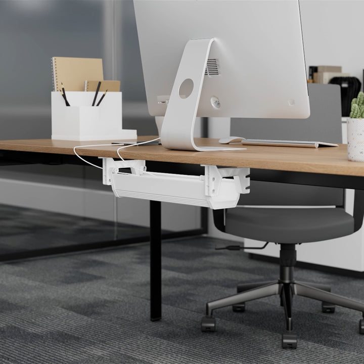 Maclean under-desk cable/extension organizer, max. load 5kg, white, MC-106 W