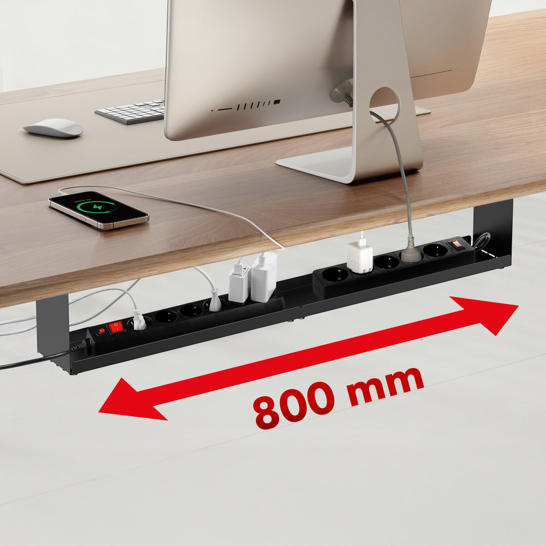 Maclean compact under-desk cable organizer, max load 5kg, black, MC-107 B