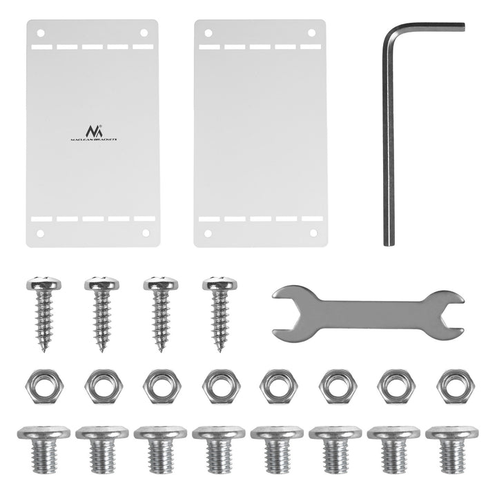 Maclean compact under-desk cable organizer, max load 5kg, white, MC-107 W