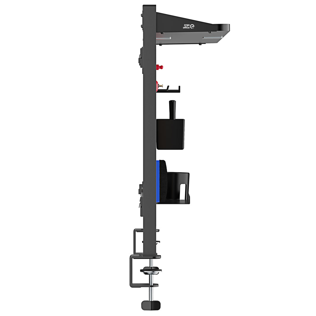 Ergo Office desk divider / organizer, max load 10kg, white and cork board, width 1250mm, black,ER-300 B