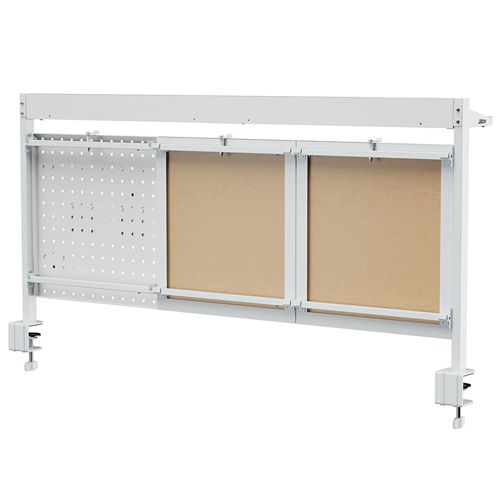 Ergo Office desk divider / organizer, max load 10kg, white and cork board, width 1250mm, white, ER-300 W