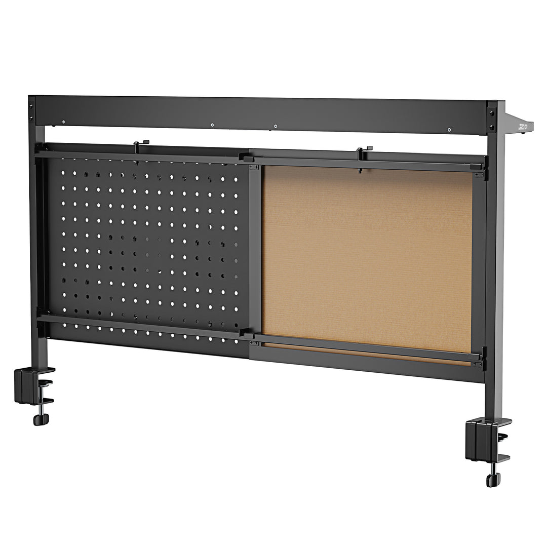 Ergo Office desk divider / organizer, max load 10kg, white board, width 1116mm, black, ER-301 B