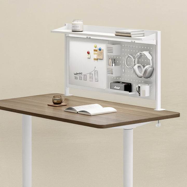 Ergo Office desk divider / organizer, max load 10kg, white board, width 1116mm, white, ER-301 W